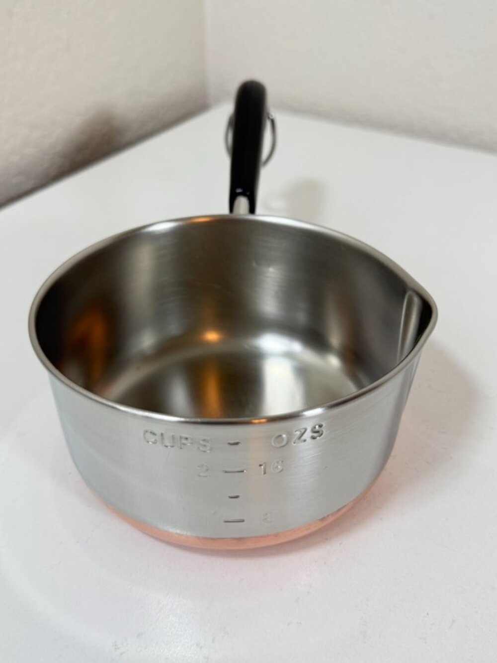 Vintage Revere Ware 3/4 QT -85 Saucepan w/ Spout 1801 Copper Bottom USA *NO Lid